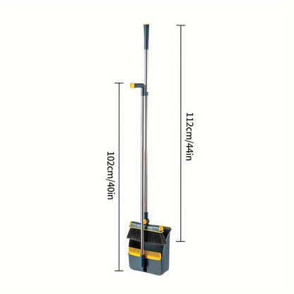 1set, Broom Dustpan Set Combination, Thickened Rotatable Foldable Stainless Steel Rod Strong ,And Durable Soft Hair Sweeping Broom Plastic, Cleaning Supplies for Indoor,broom and dustpan set,local warehouse ,household items