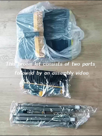 1set, Broom Dustpan Set Combination, Thickened Rotatable Foldable Stainless Steel Rod Strong ,And Durable Soft Hair Sweeping Broom Plastic, Cleaning Supplies for Indoor,broom and dustpan set,local warehouse ,household items