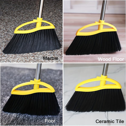 2pcs Soft Bristle Brooms for Hard Floors - Ideal for Bedroom, Bathroom, Kitchen & Living Room Cleaning, Yellow