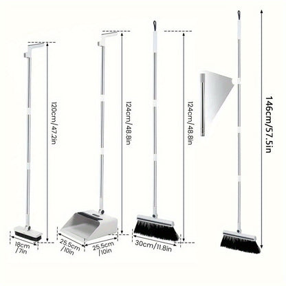 3 in 1 Broom Mop 3 in 1 Foldable Broom Mop Dustpan Combination Set | Household Cleaning Tool Set, Efficient Cleaning, Flexible Design, Quick Dust Removal, Good Helper for Home And Office Cleaning 2025